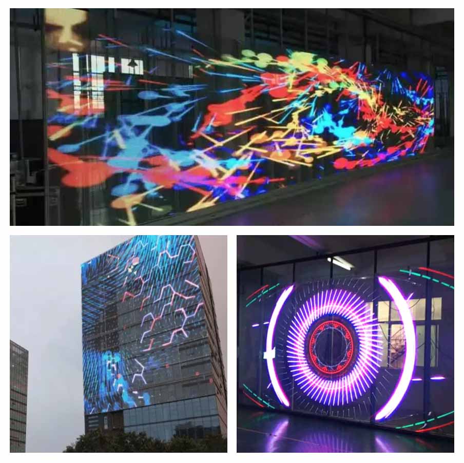 transparent led facade glass window