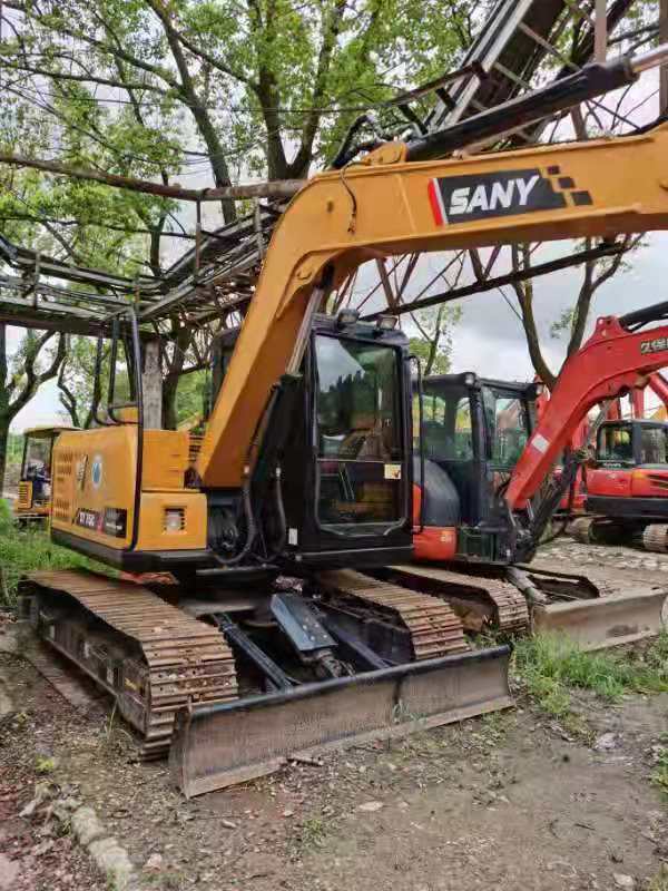ISUZU Engine 7TON Yellow Sany SY75C Excavator 0.32 Bucket Capacity 43kw Power