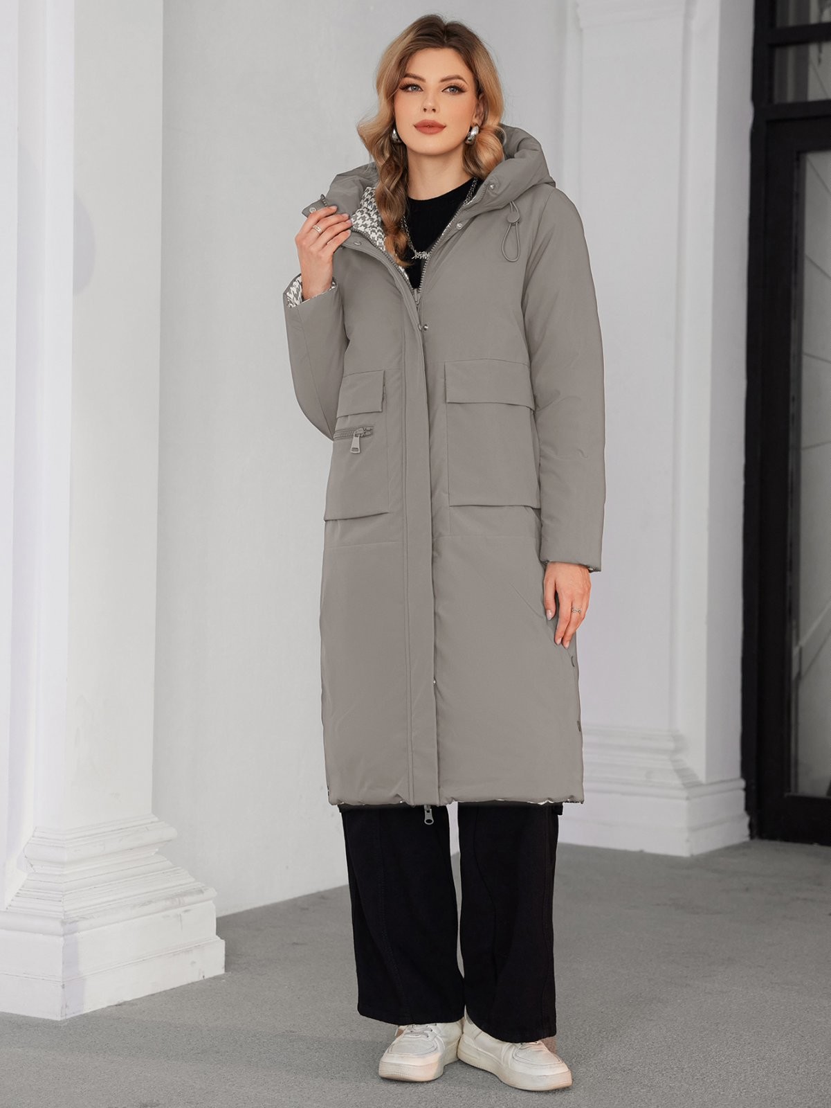 Dark Color Reversible Winter Coat Windproof Waterproof For All Age Groups