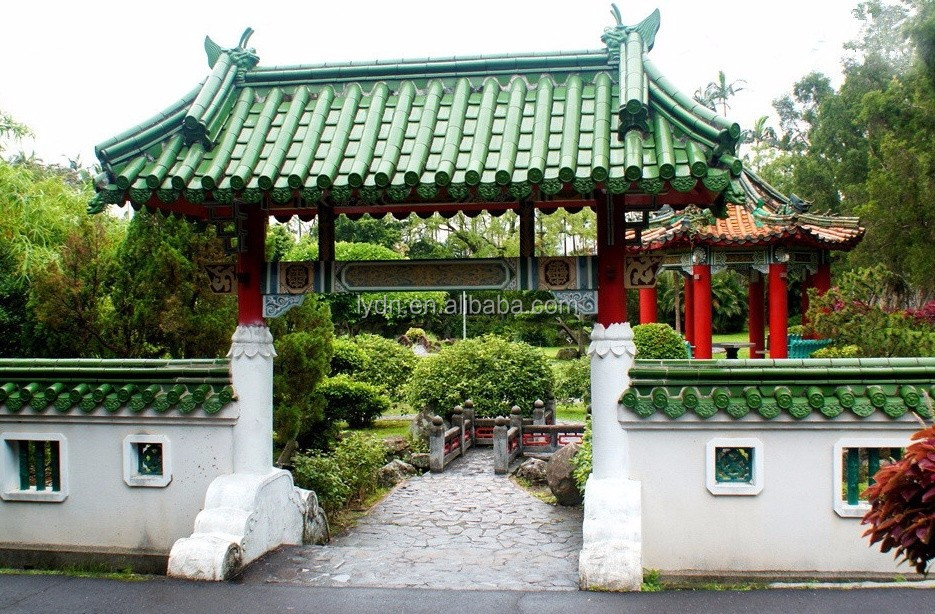 Malaysia Temple Roofing Must-Have Durable Ancient Ceramic Green Roof Tiles with Compressive Strength of 1500N