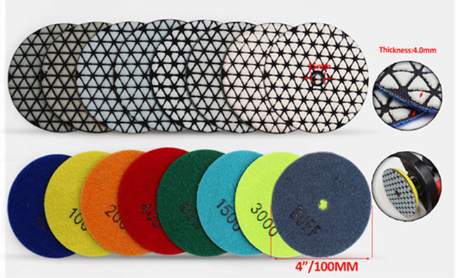 Thickness 4mm Dry Diamond Polishing Resin Pads For Marble 2400 RPM