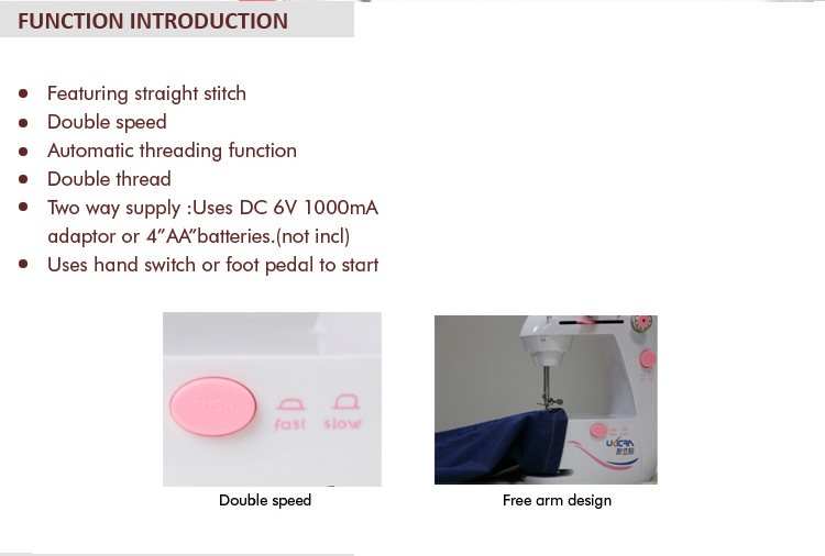Adjustable Stitch Length Portable Buttonhole Sewing Machine for Household Sewing