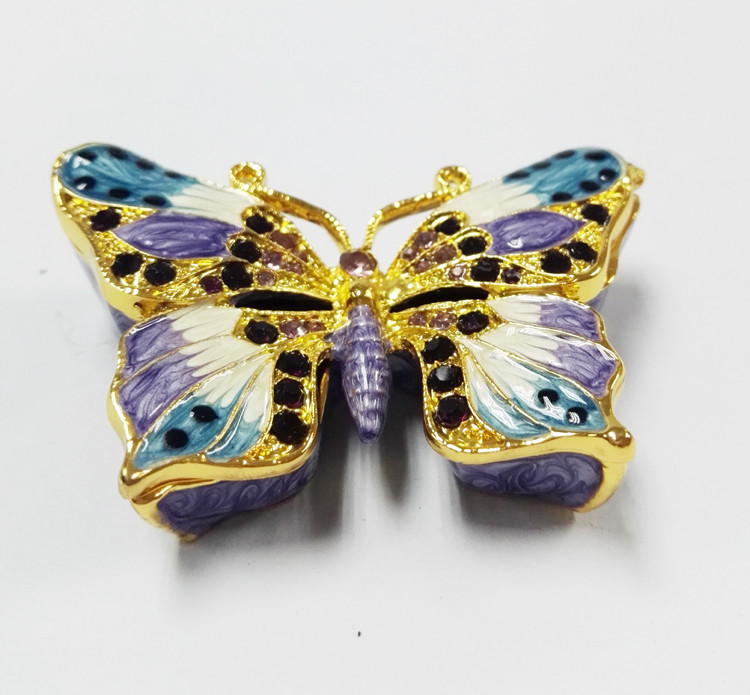 Pewter wholesale Butterfly shape custom metal jewelry box