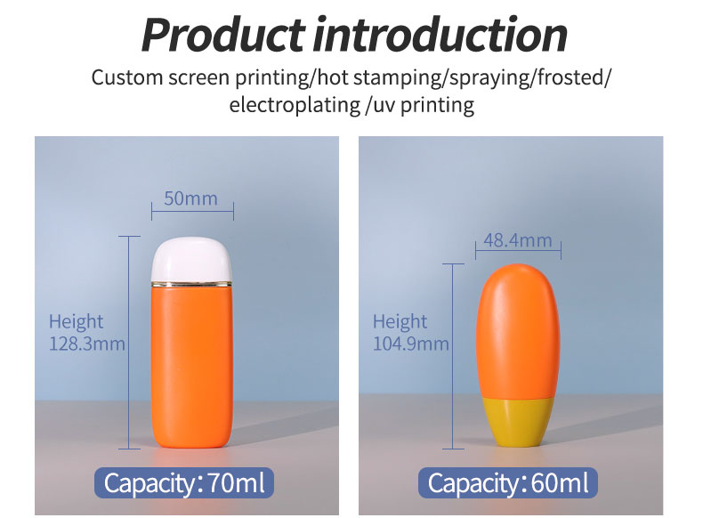 Matte Sunscreen Orange Tube 60ml 70ml Sun Cream Tube Custom For SPF50 Sunscreen Lotion