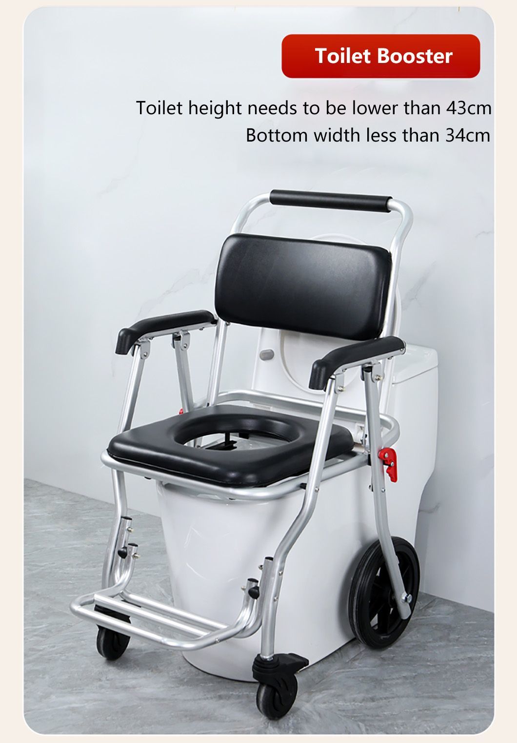 Pregnant Women and Elderly People Sit in Potty Chairs with Wheels
