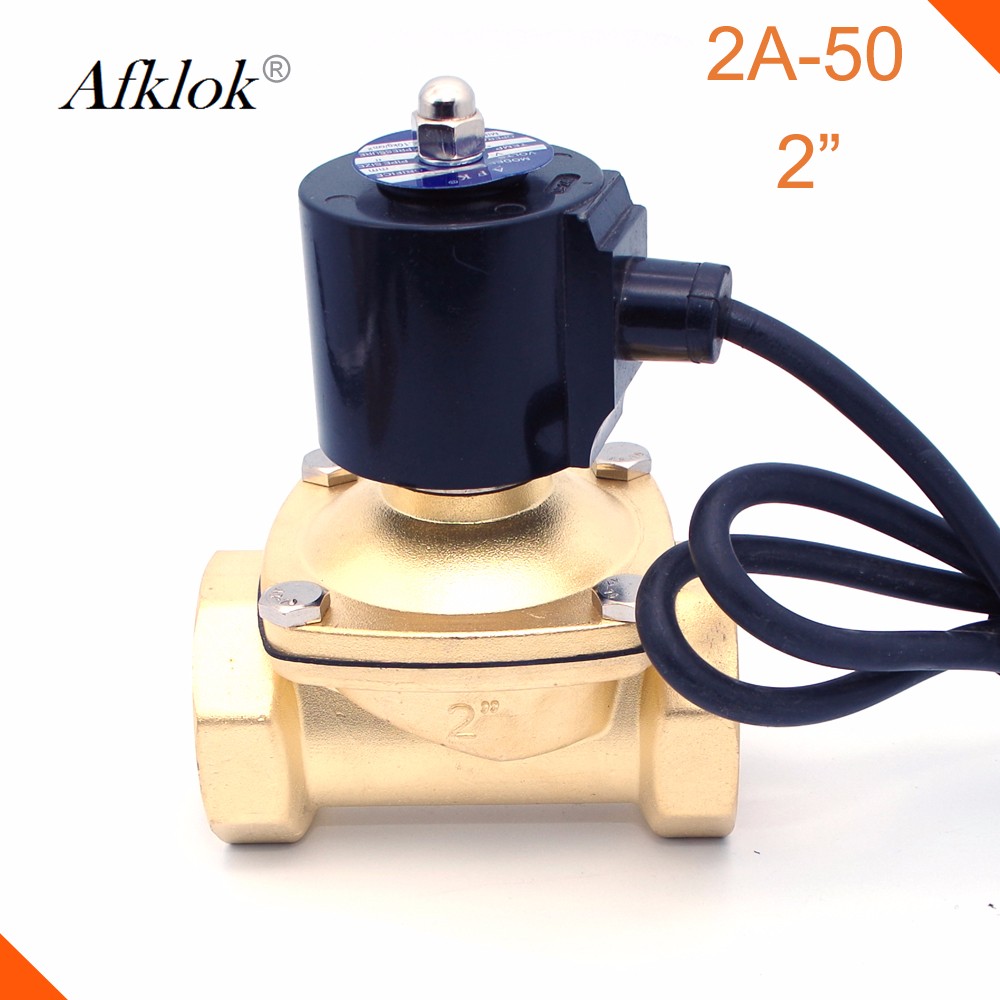 Brass DN50 Normally Closed DC 12V 24V 2 inch Underwater Solenoid Valve