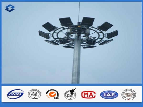 Steel sheet Material high mast led lighting pole , ASTMA 123 / EN ISO 1461