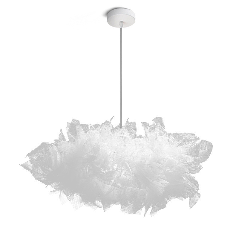 Modern Nordic Creative White Yarn LED Chandelier Simple White Cloud Pendant Light For Bedroom