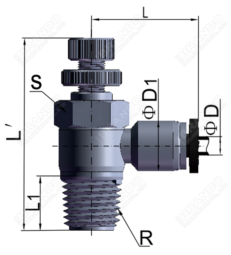 NSE Plastic Push In Pneumatic Flow Control Fittings 4mm 6mm 8mm 10mm 12mm