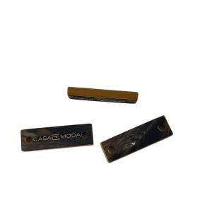 Rectangle Badge Desgin Fancy Plastic Buttons Engraved Logo Sew On Type Diy