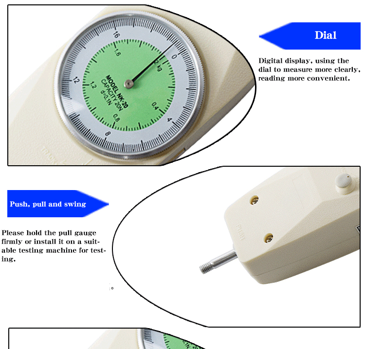 Customized Support High Accuracy Analog Push Pull Force Gauges Pulling Testing Machine