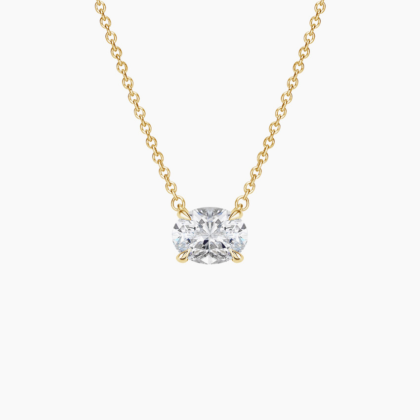Oval Cut 5A White Cubic Zirconia Shiny Gemstone Pendant Necklaces for Women Classic Jewelry