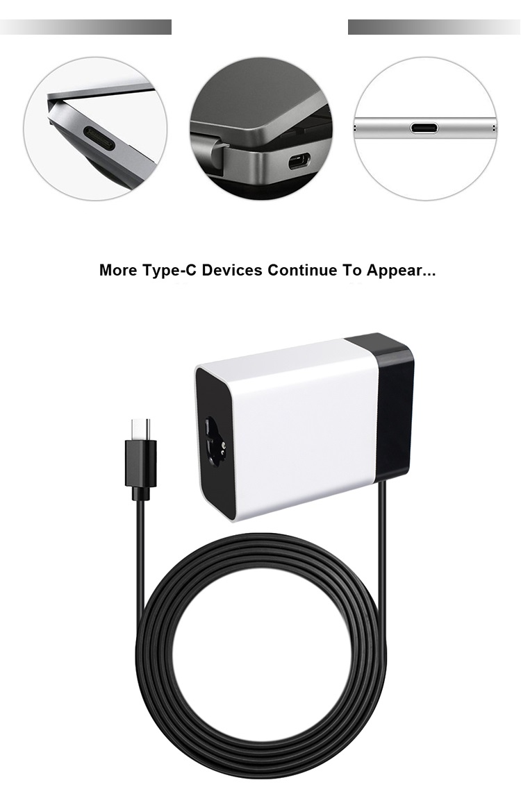 45W USB Type C PD Charger QC 3.0 5V 9V 15V 3A 20V 2.25A Laptop Power Adapter