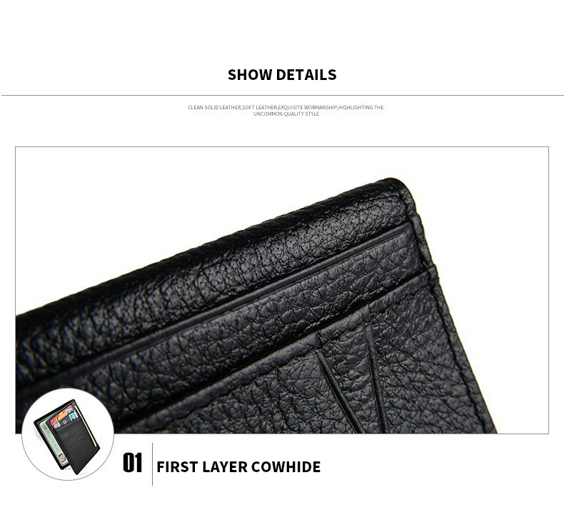 Rfid Blocking Genuine Leather Business Id License Card Holders Unisex Card Holder Wallets