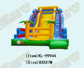 Children Fun Park Inflatable Large Slide With Palm Trees