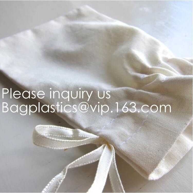 Wood color Double Drawstring Cotton Muslin Bags Favor Bags Jewelry Pouch Reusable Bags Tea Bags Souvenir Gift Bag pack