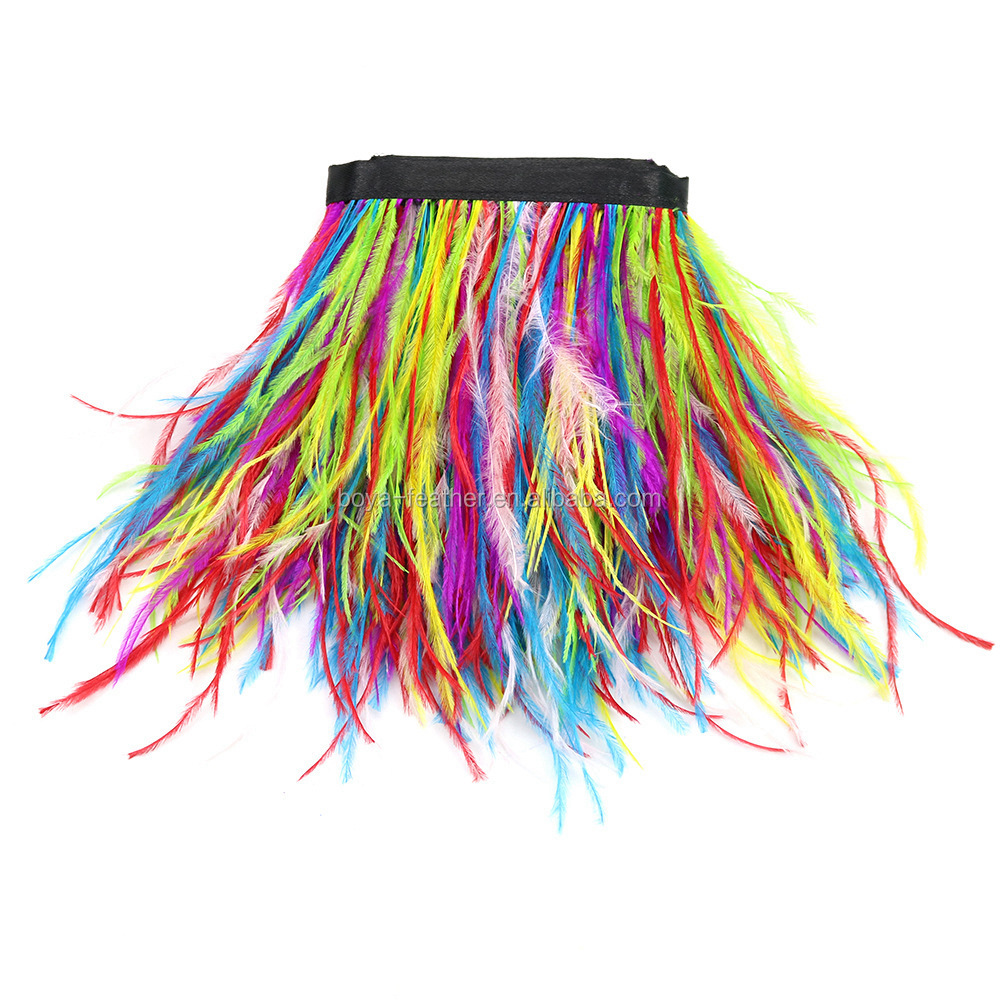 1 Yard Ostrich Feather Plumes Fringe Trim for 10-15cm Length