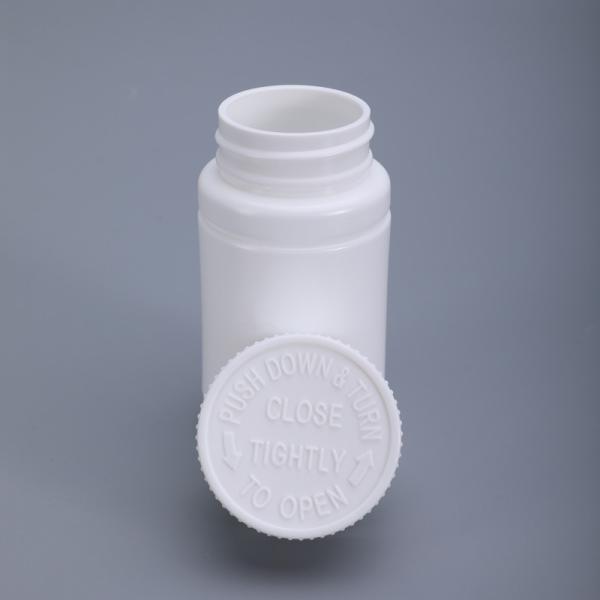 Child Proof 112ml Capsule Plastic Bottle with White Medicine Pill Empty