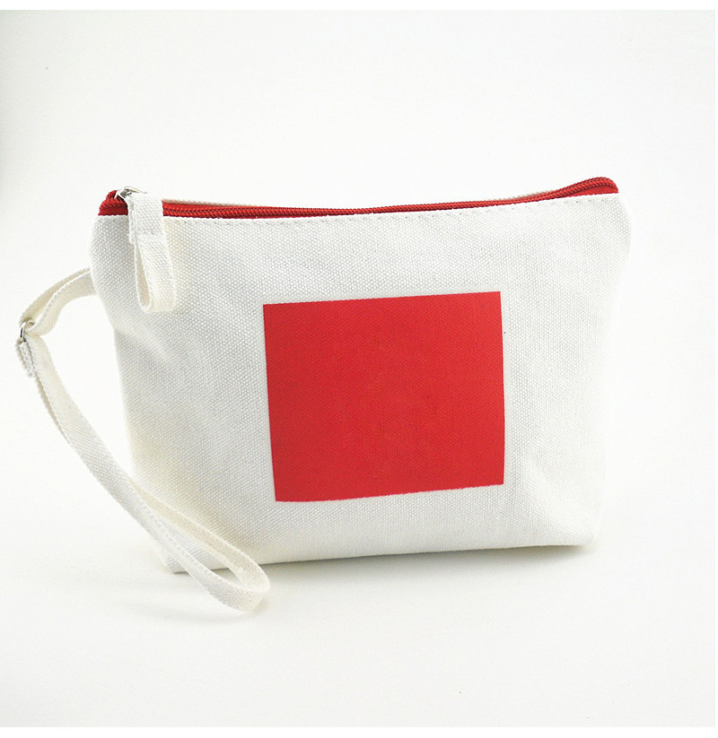 Eco Friendly Zipper Soft Canvas Cosmetic Makeup Bag