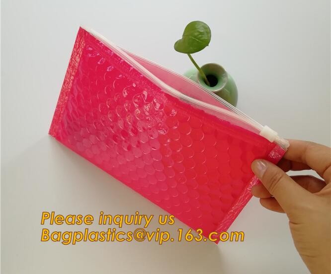 air mail metallic holographi rose gold bubble padded mailer / Zip lockkk bubble bag/ slider bubble bag,Holographic Factory
