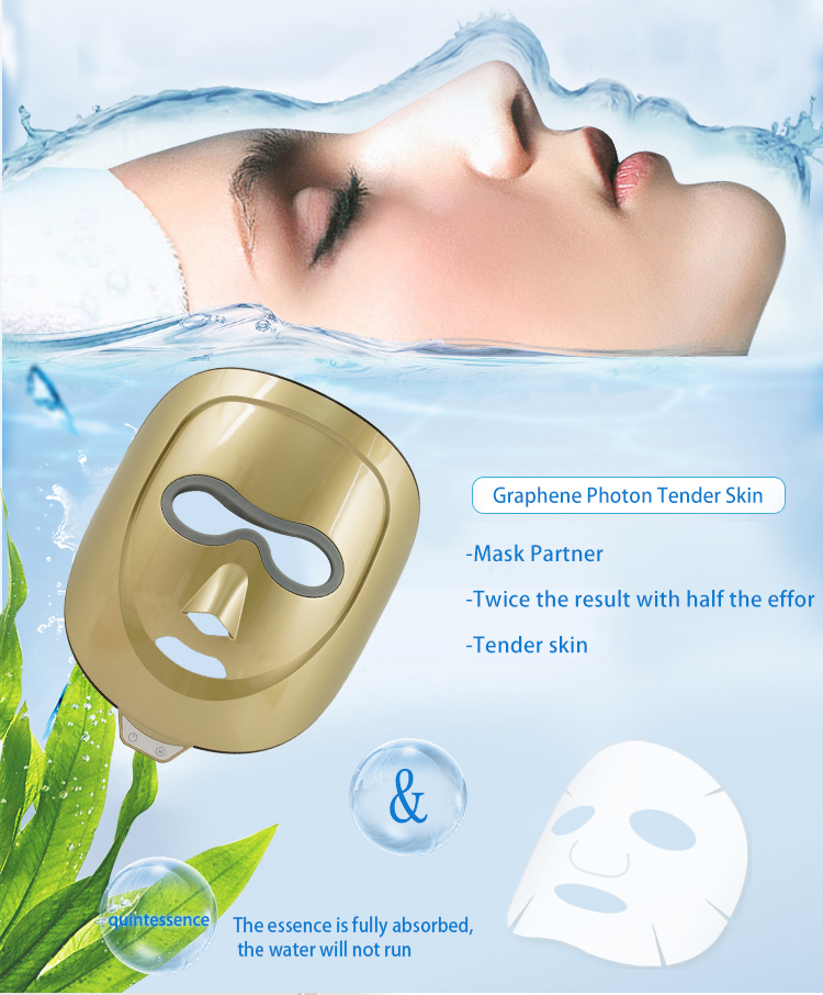 Customized Photon Light Facial Beauty Device 3 Color LED Mask