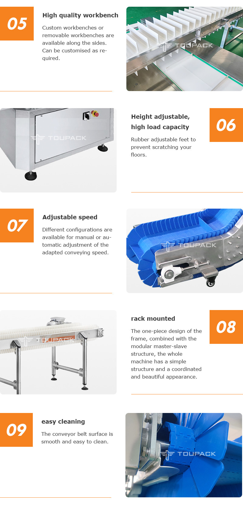 30 45 90 180 Degrees Stainless Steel Conveyor Belt Conveyer Turning Belt Machine For Different Industries