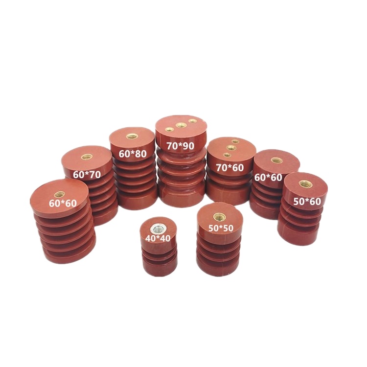 Red Electrical HV Insulators 10KV 12KV Bus Bar Post Insulators 70X90