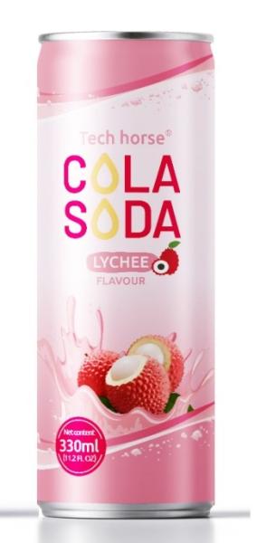 OEM beverage manufacturing process For Lychee Flavour 330ml Cola Drink Soda