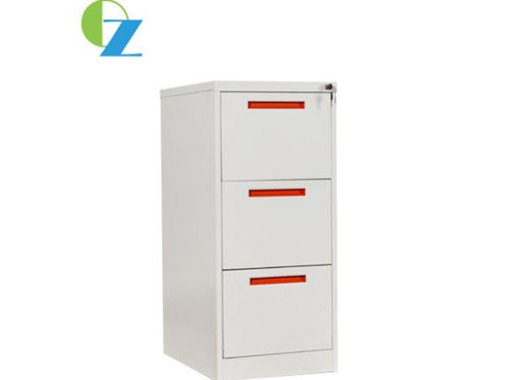 Customized Office Vertical Steel Filing Cabinets , Three Drawer Metal File