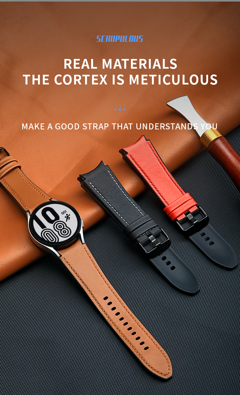 Silicone Leather Watch Bands Designer Smart for Samsung Galaxy Watch 4 100% QC Passed