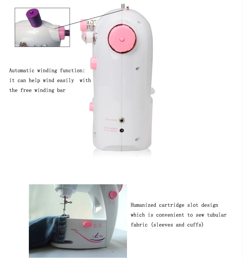 Adjustable Stitch Length Portable Buttonhole Sewing Machine for Household Sewing