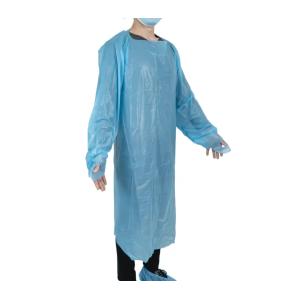 Plastic Waterproof Long sleeved Disposable CPE Gown With thumb loop