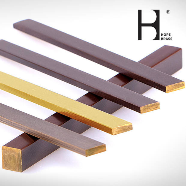 OEM Golden Abrasion Resistant Brass Flat Bars With Anodizing Surface