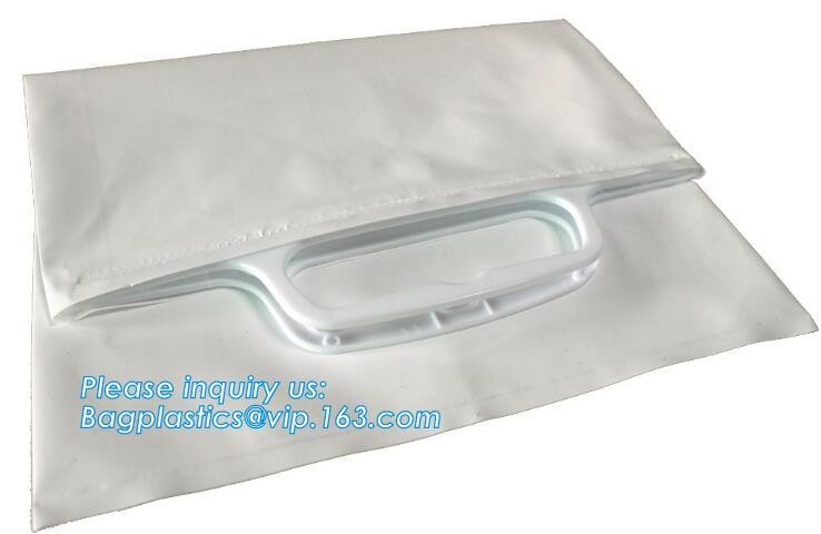 hanger bag with zip lock on the top,Frosted Zip lockk bag EVA PVC hanger bag for clothes, EVA frost drawstring bag, Froste