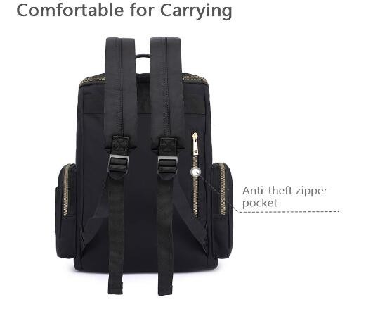 Polyester Embroidered Mummy Diaper Bag With Thermal Insulated Bottle Pockets