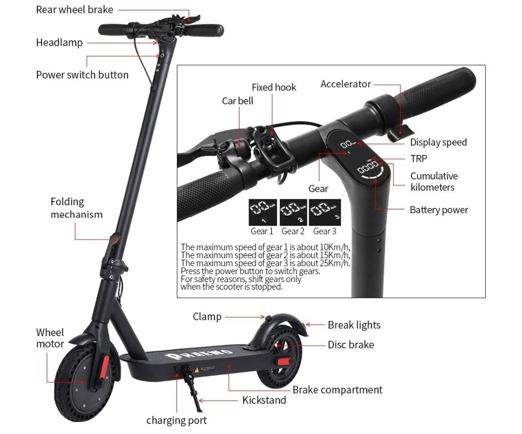 8.5 Inch Tire 350W Motor Two Wheel Electric Scooters