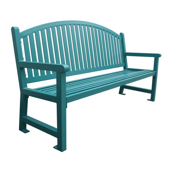 Public Outdoor Metal Benches , 6ft Garden Bench With Sandblasting Zinc Spraying