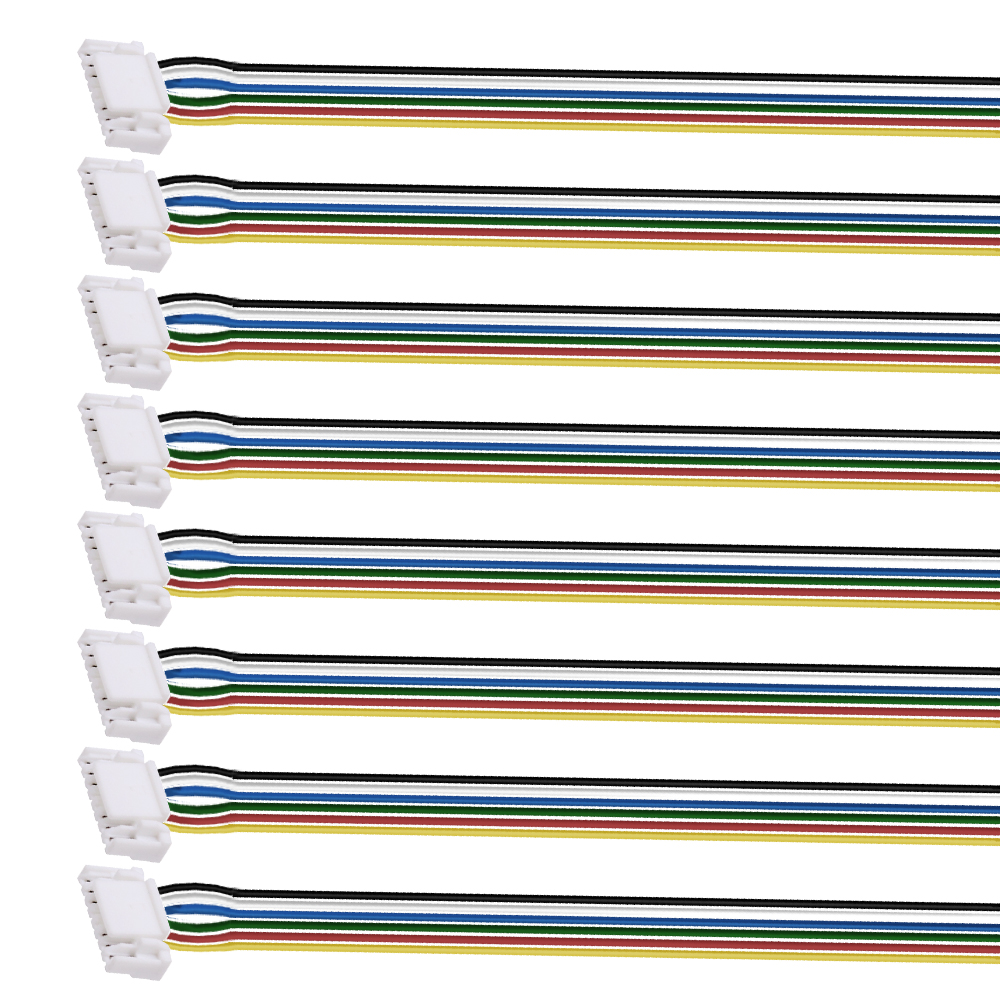 6Pin Flexible Rgb Rgbw Cable Connector For LED Strip Lights Female Connector Clip Cable Extension Cord Wire