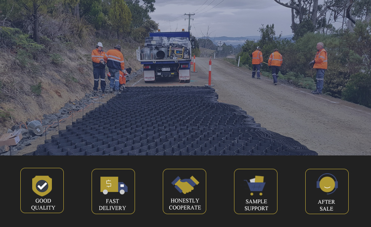 Green Geocell Gravel Grid for Parking Lot Soil Stabilization and Driveway Construction