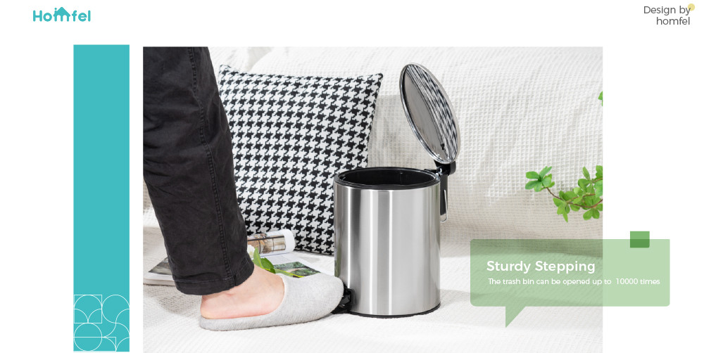 30L Soft Close Round Armor Pedal Trash Bin For Bathroom Waste Management