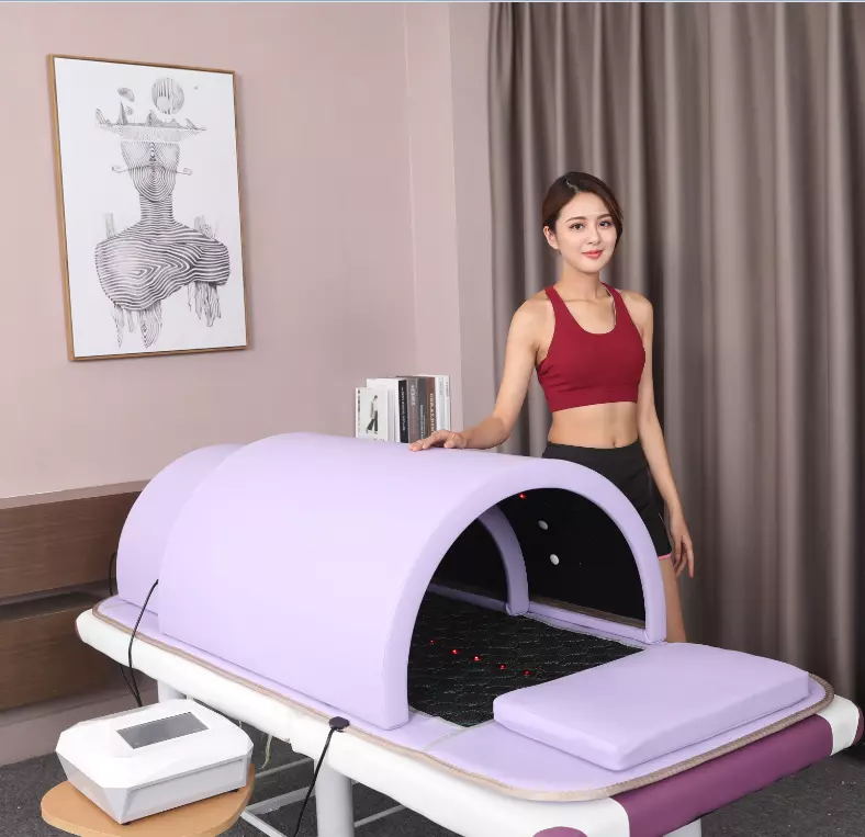 Premium Zero Portable Infrared Sauna Dome 3 Zone Thermal Jade Germanium Stone