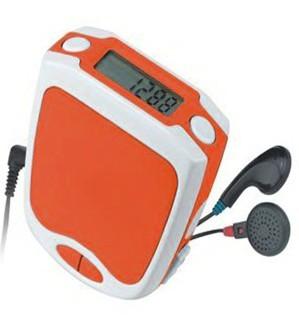 FM scan radio with pedometer