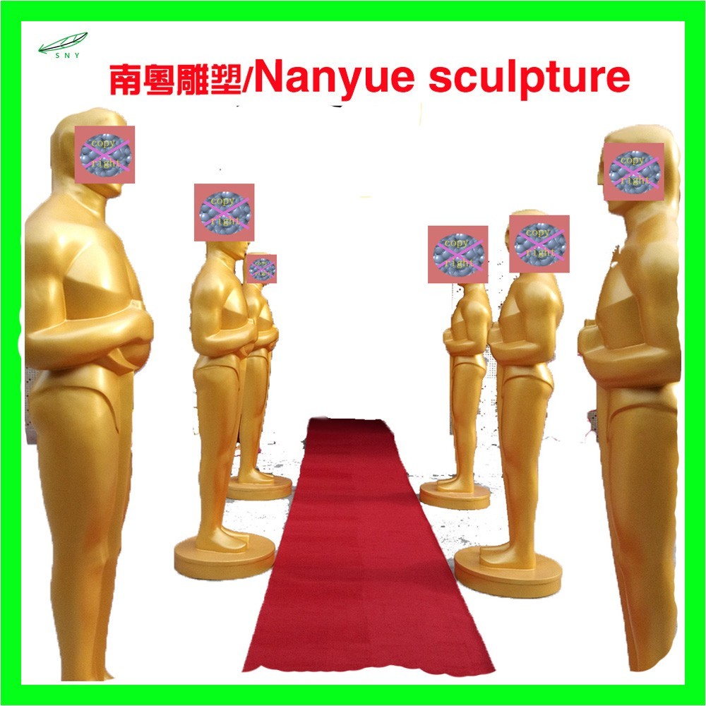 Event party decoration statue Oscar statue in Gold color by fiberglass material real copy