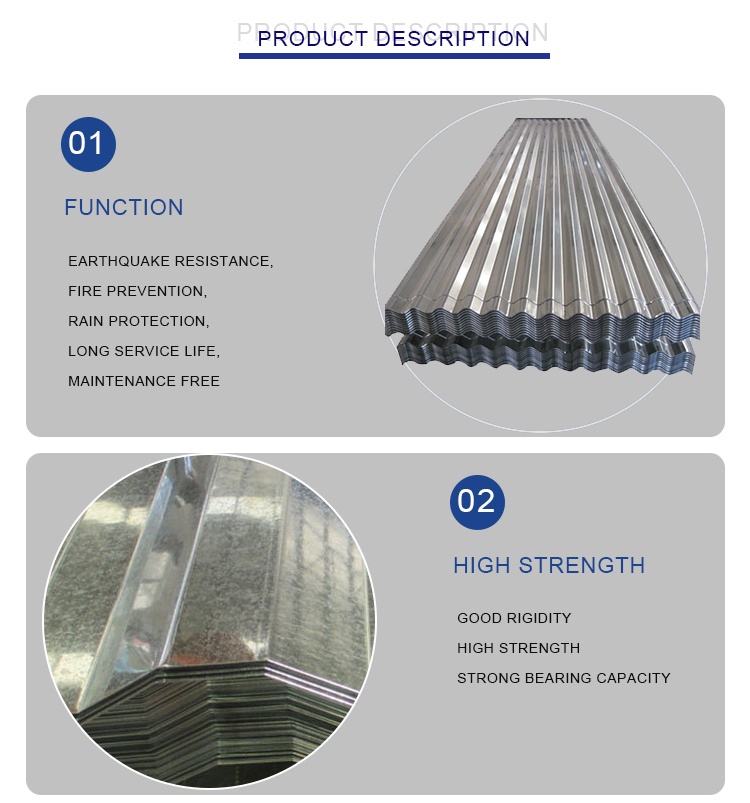 0.12-1mm SPCC SGCC Z275 3003 Cold Rolled/Hot Rolled Roofing Galvanized Steel Plate Corrugated Sheet for Roof Constrution Materials