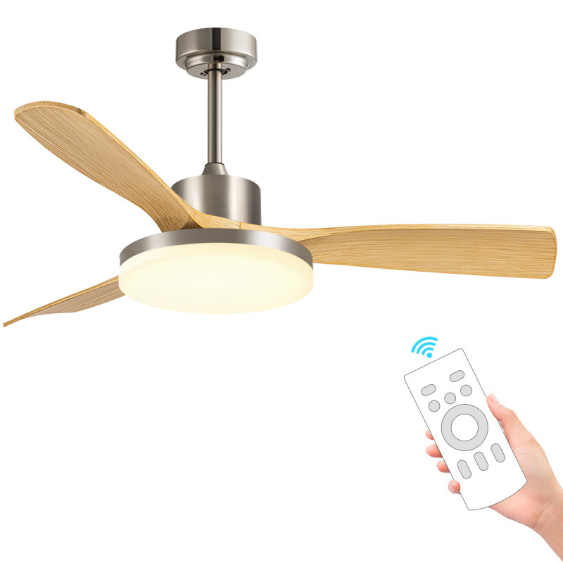 Best Seller Modern 42/52 Inches Ceiling Fan Light 3 Blades DC Motor Remote Control Switch Iron Lamp Body Black/White Color