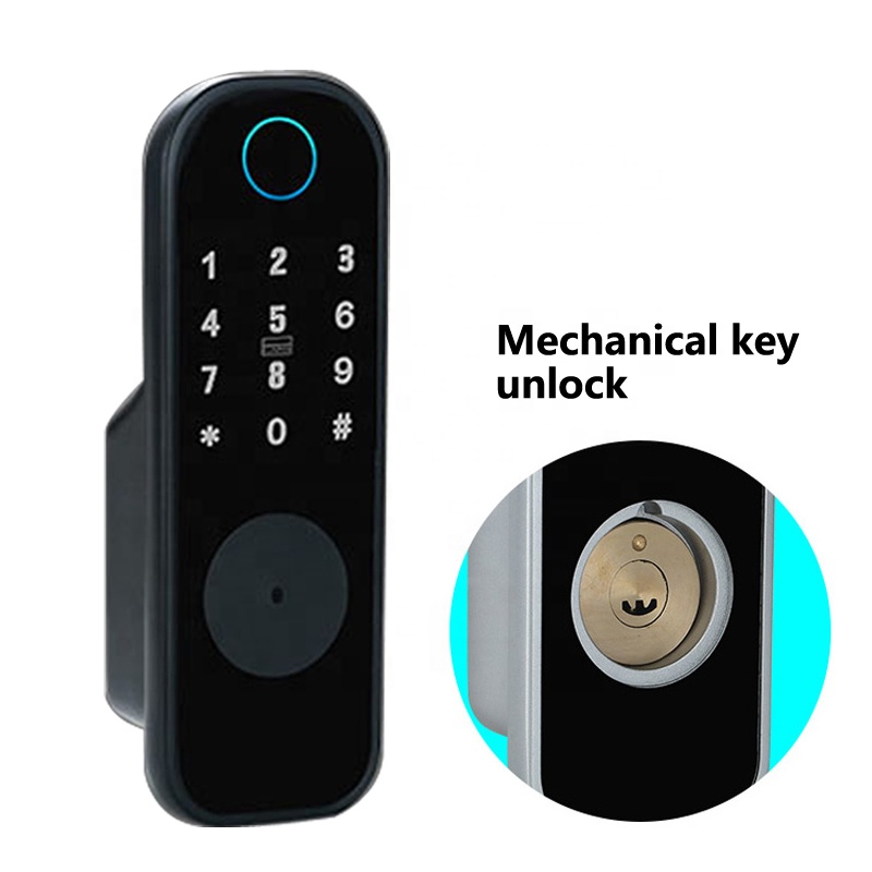 Ttlock Tuya APP Double Sided Fingerprint Lock For Iron Gate Silver Black