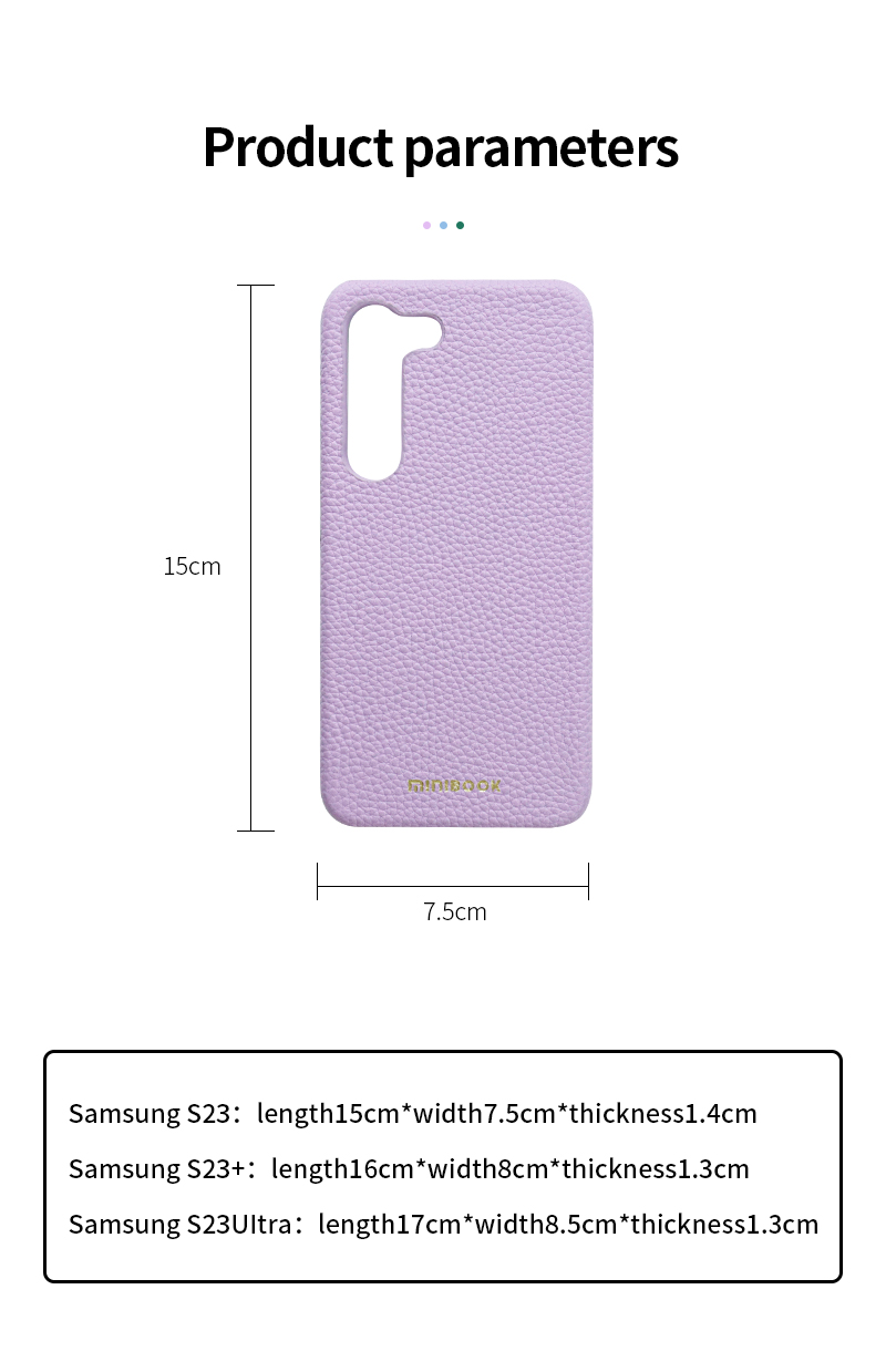 OEM/ODM Genuine Leather Camera Protection Phone Case for SAMSUNG Classic Pebble Grain