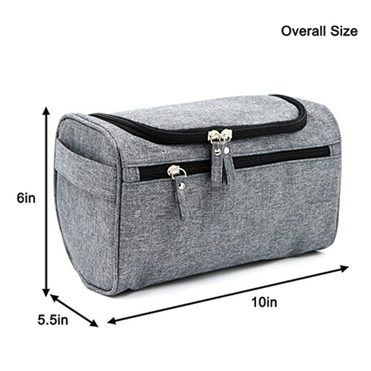 Polyester Travel Hygiene Bag Shaving Bag Zip With Convenient Carrying Handle
