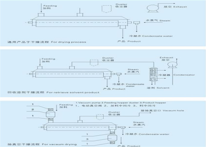 Steam Heating Rotary Vacuum Paddle Dryer to meet requirement of customers