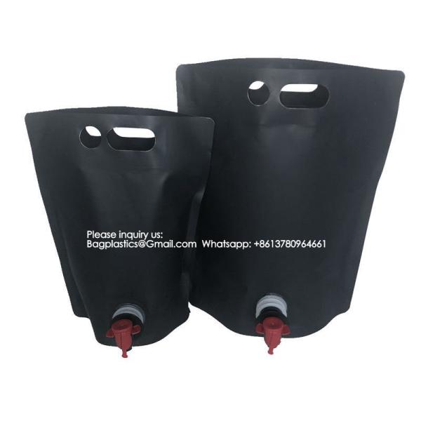 Spout Pouches Matte Black Aluminum Foil 2lier 4Liter Coffee Milk Oil Fruit Juice